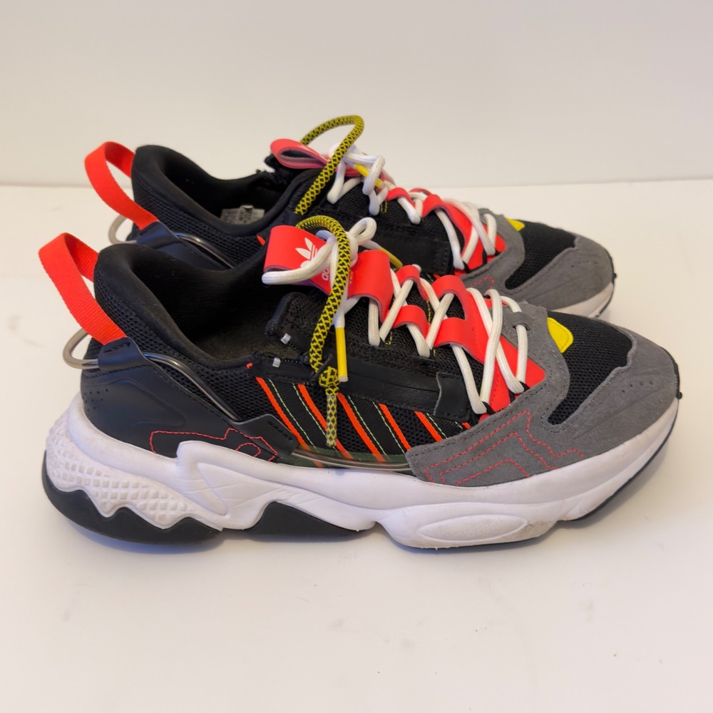 Adidas Ozweego Zip Core Black Solar Red Grey Mens Sneakers H67266 Size 7 - Picture 5 of 8